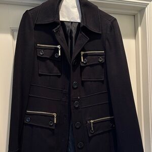 Women’s Black Jacket with gold Zipper Details